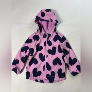 cat & jack Pink heart Rain jacket Baby Girls Size 3t